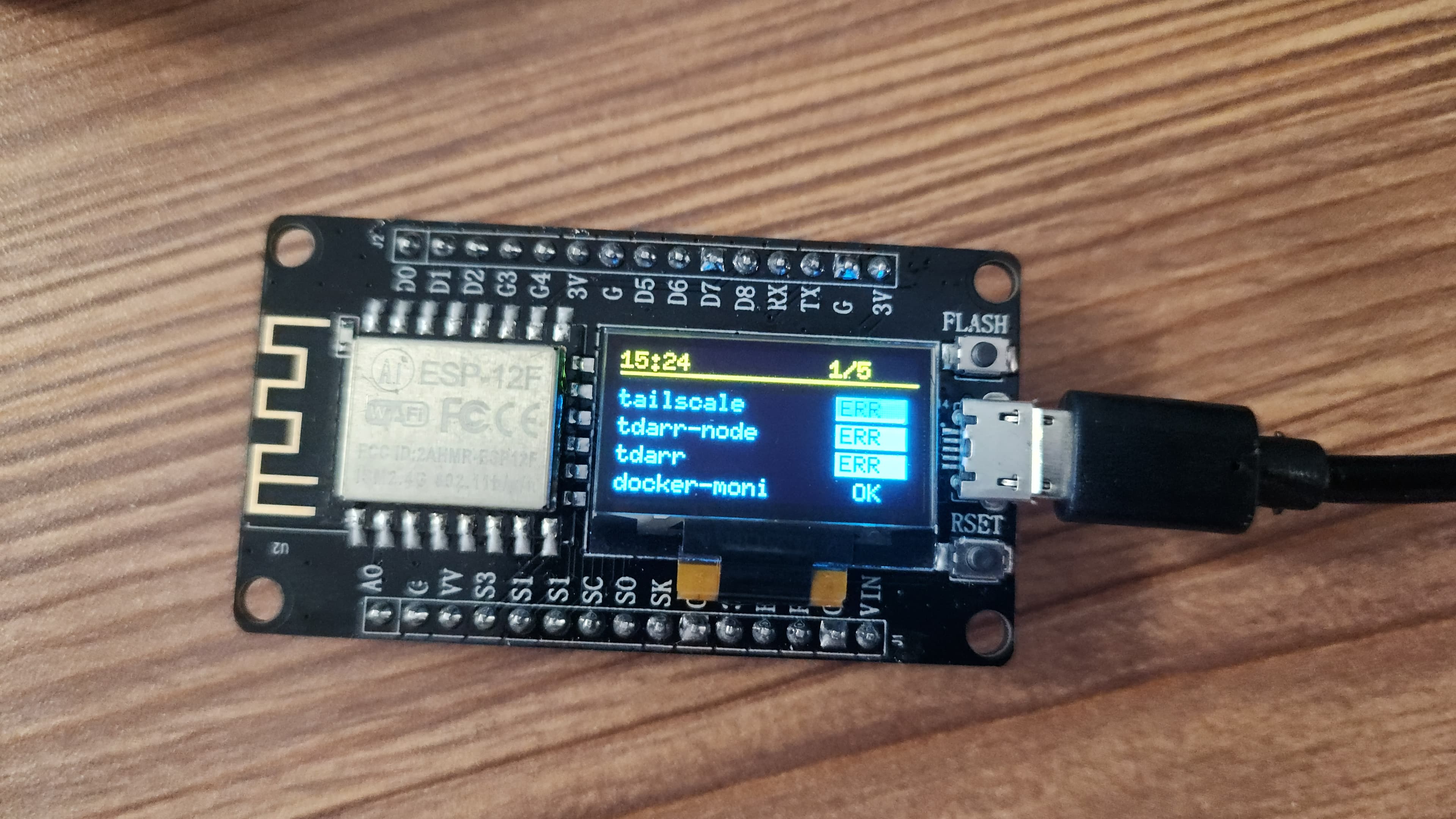 Docker Monitor with ESP8266
